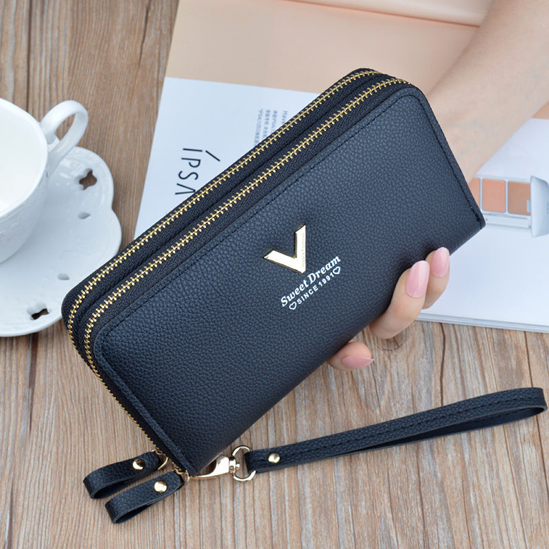 Double Zipper Large Capacity  Women's Wallet
