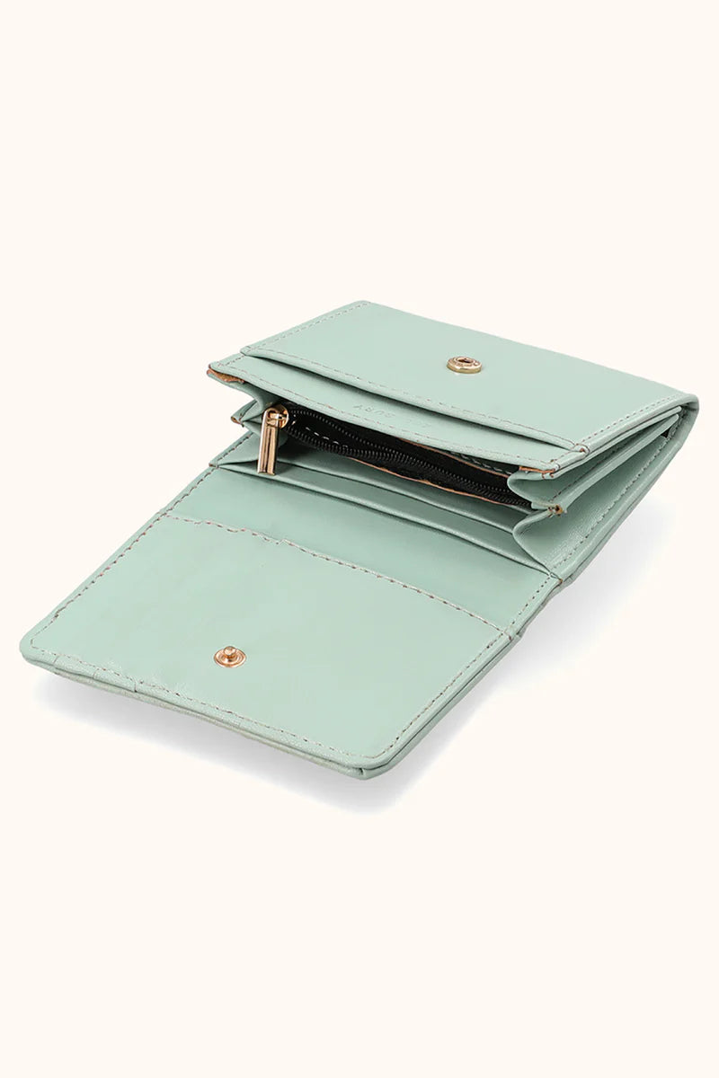 Women's Trifold Wallet with Gold Butterfly Charm – Premium Compact Purse