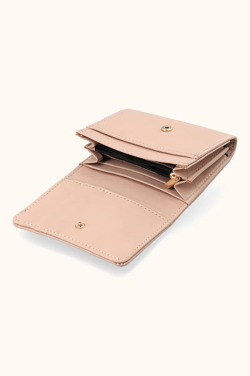 Women's Trifold Wallet with Gold Butterfly Charm – Premium Compact Purse