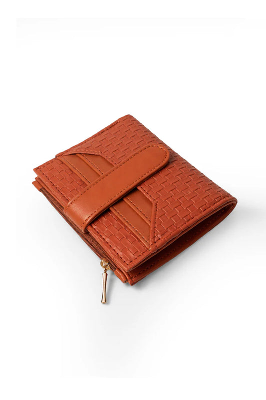 Women's Woven Texture Wallet – Compact Zip Around Card Holder