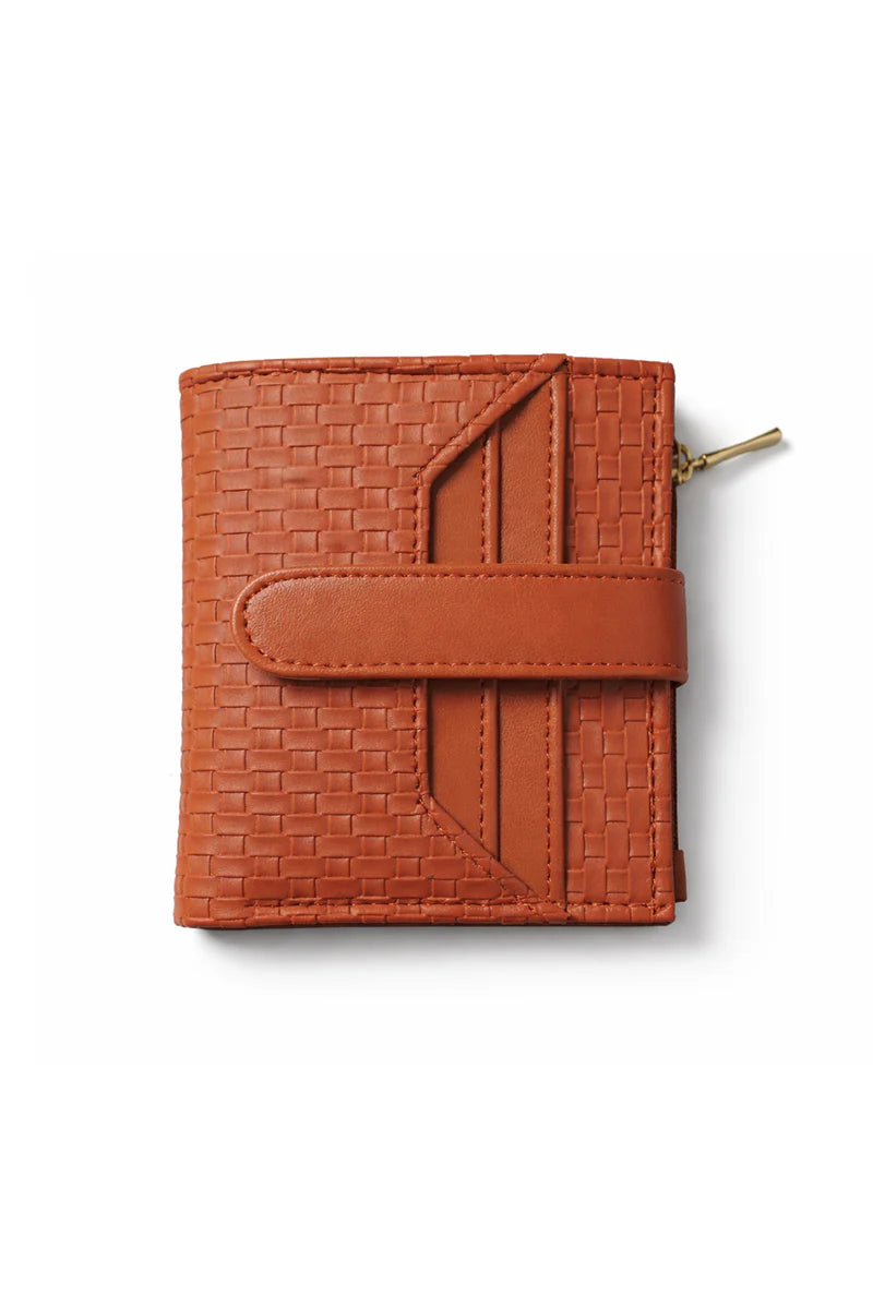 Women's Woven Texture Wallet – Compact Zip Around Card Holder