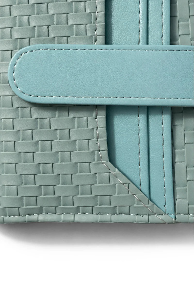 Women's Woven Texture Wallet – Compact Zip Around Card Holder