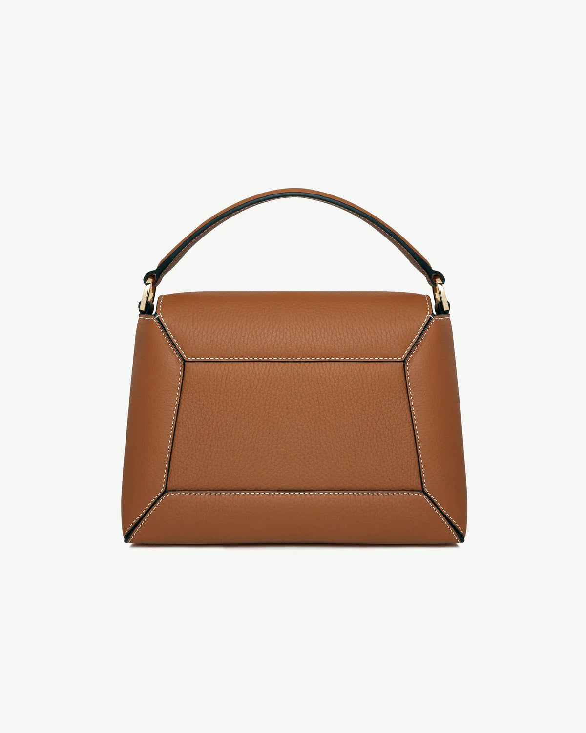Brown Leather Top Handle Crossbody Handbag for Women