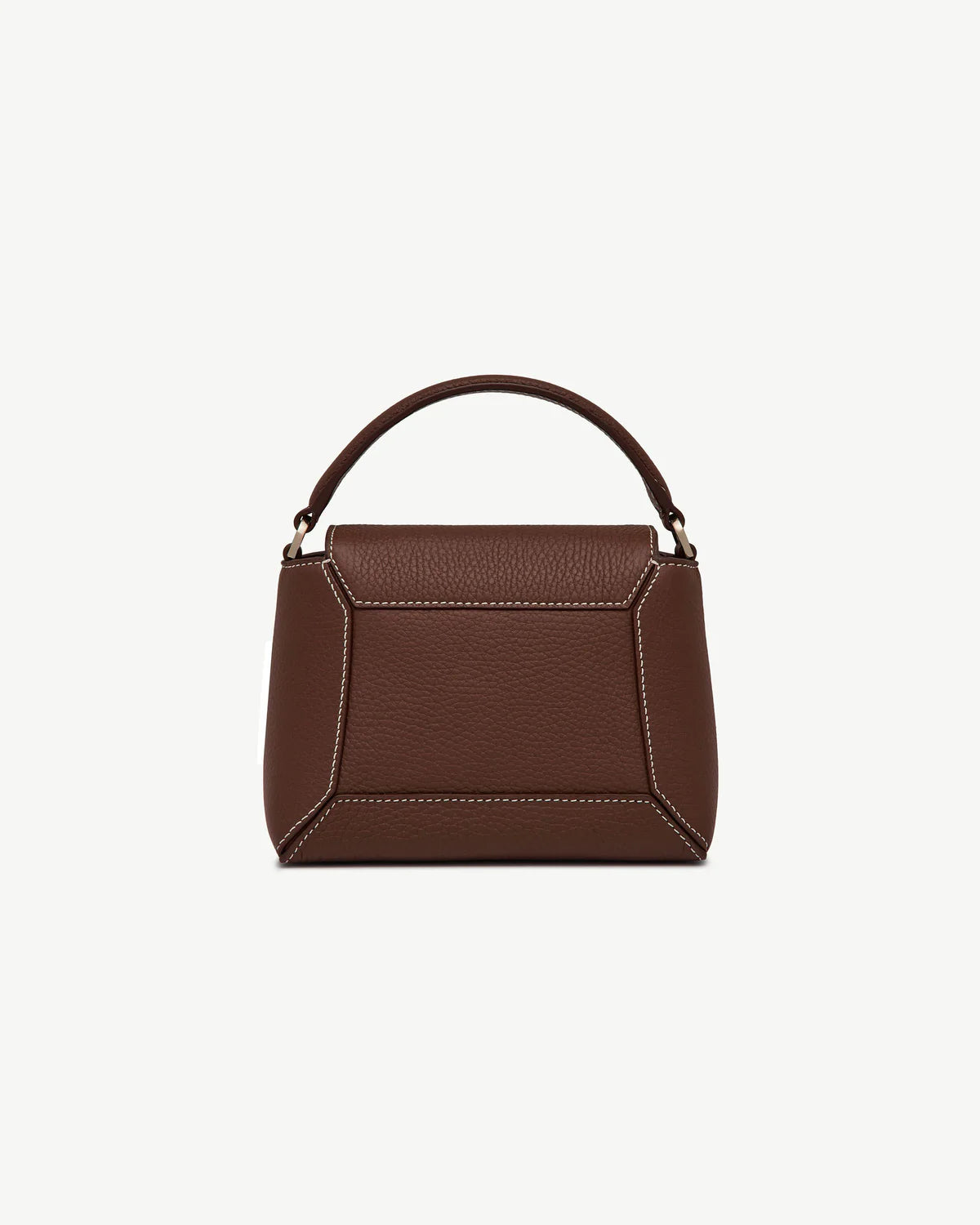 Brown Leather Top Handle Crossbody Handbag for Women